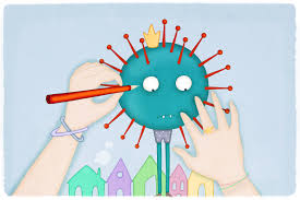 coronavirus disegnato ai bambini