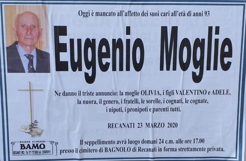 necrologio Eugenio Moglie