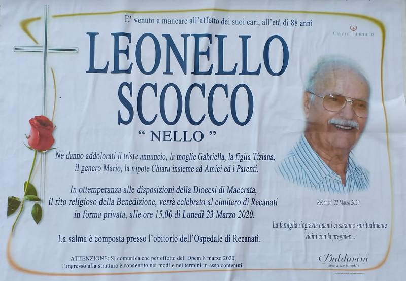 necrologio Leonello Scocco