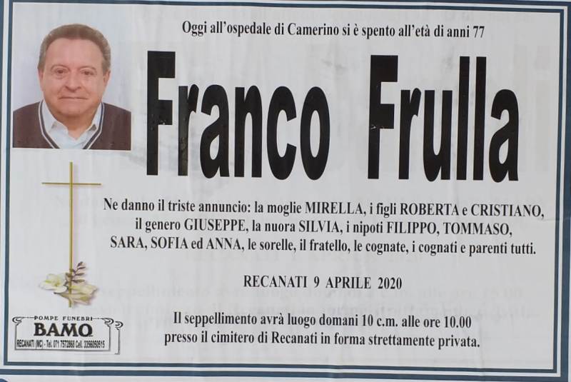 necrologio Franco Frulla