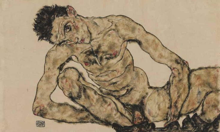 Egon Schiele, Autoritratto nudo, 1916