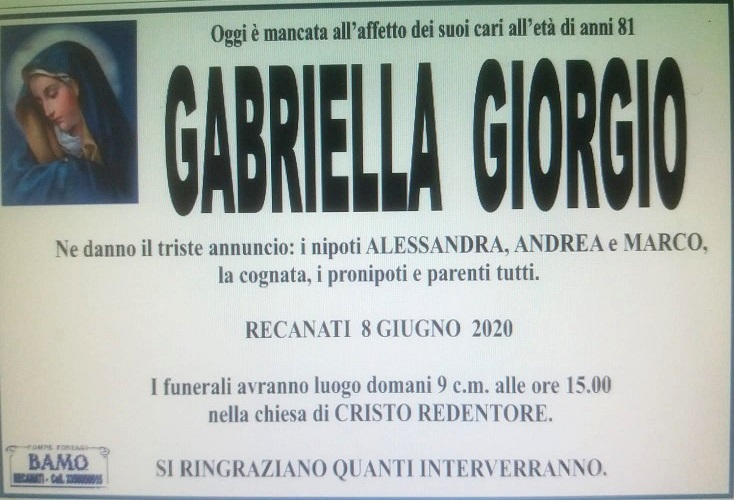 Gabrielle Giorgio morte