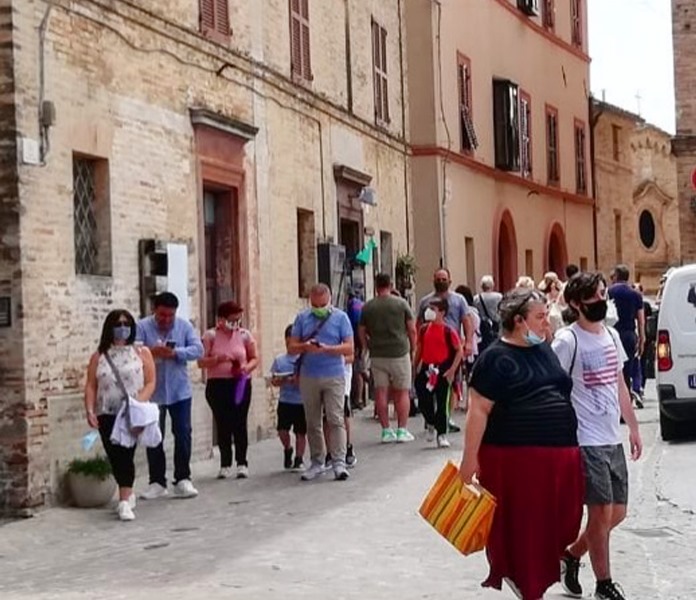 Turisti a Recanati - luglio 2020