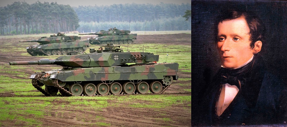 Kampfpanzer Leopard 2 A5 bei einer Lehr- und Gefechtsvorführung.